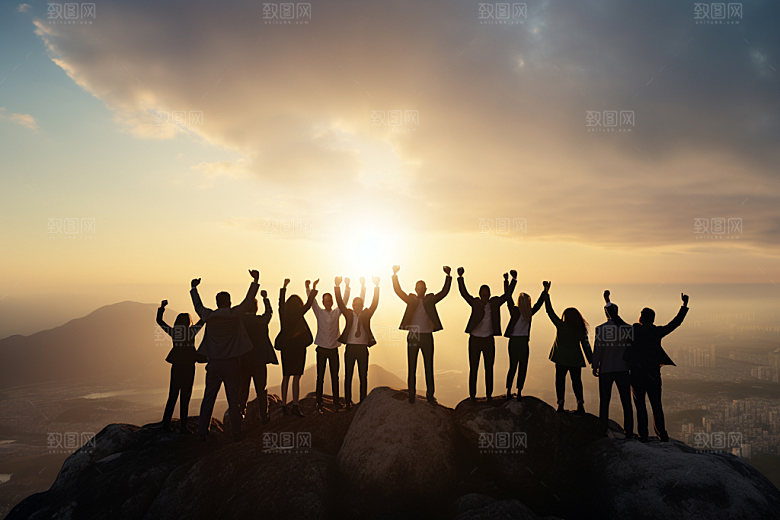 团队合作协作企业精神摄影图