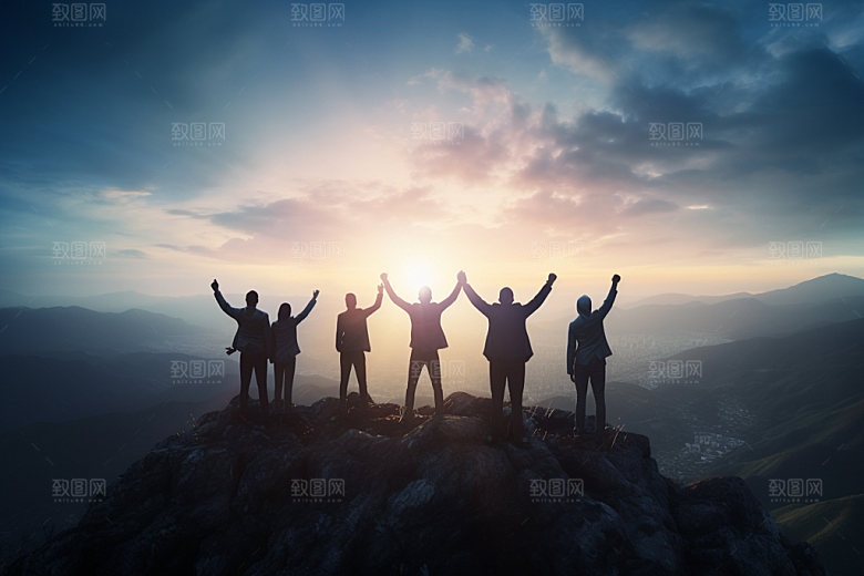 团队合作企业精神商务摄影图