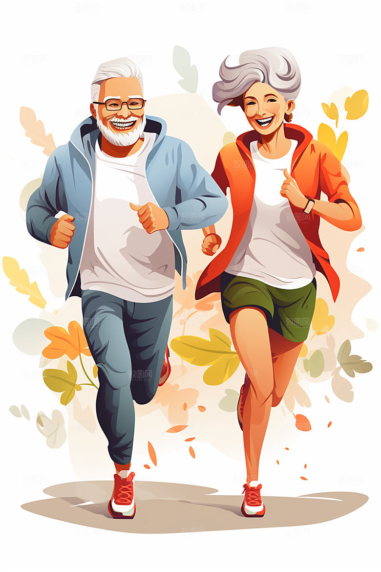 老年生活老年人高清插画