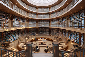 图书馆高清阅览室效果图