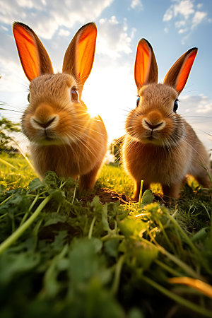 兔子哺乳动物生物摄影图