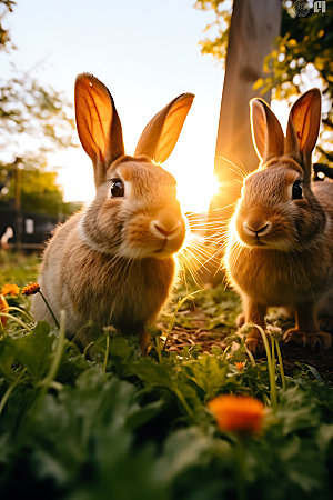 兔子生物家养动物摄影图