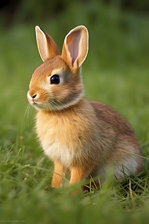 兔子可爱家养动物摄影图