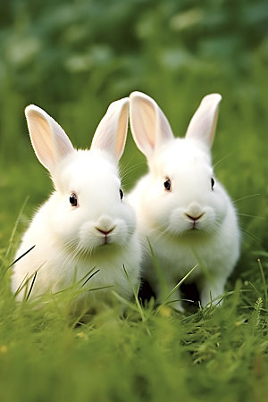 兔子家养动物自然摄影图