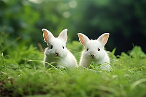 兔子萌宠物摄影图