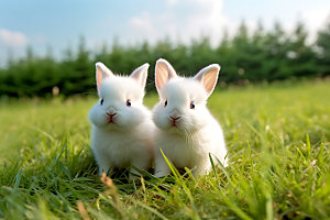 兔子可爱生物摄影图