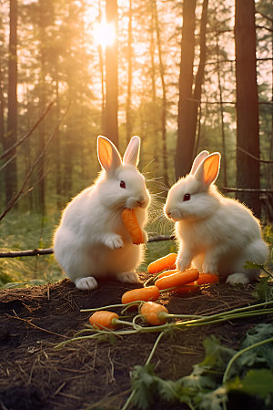 兔子哺乳动物萌摄影图
