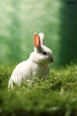 兔子萌家养动物摄影图