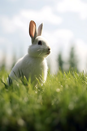 兔子自然家养动物摄影图
