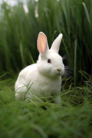 兔子家养动物生物摄影图