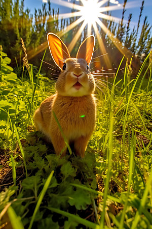兔子家养动物可爱摄影图