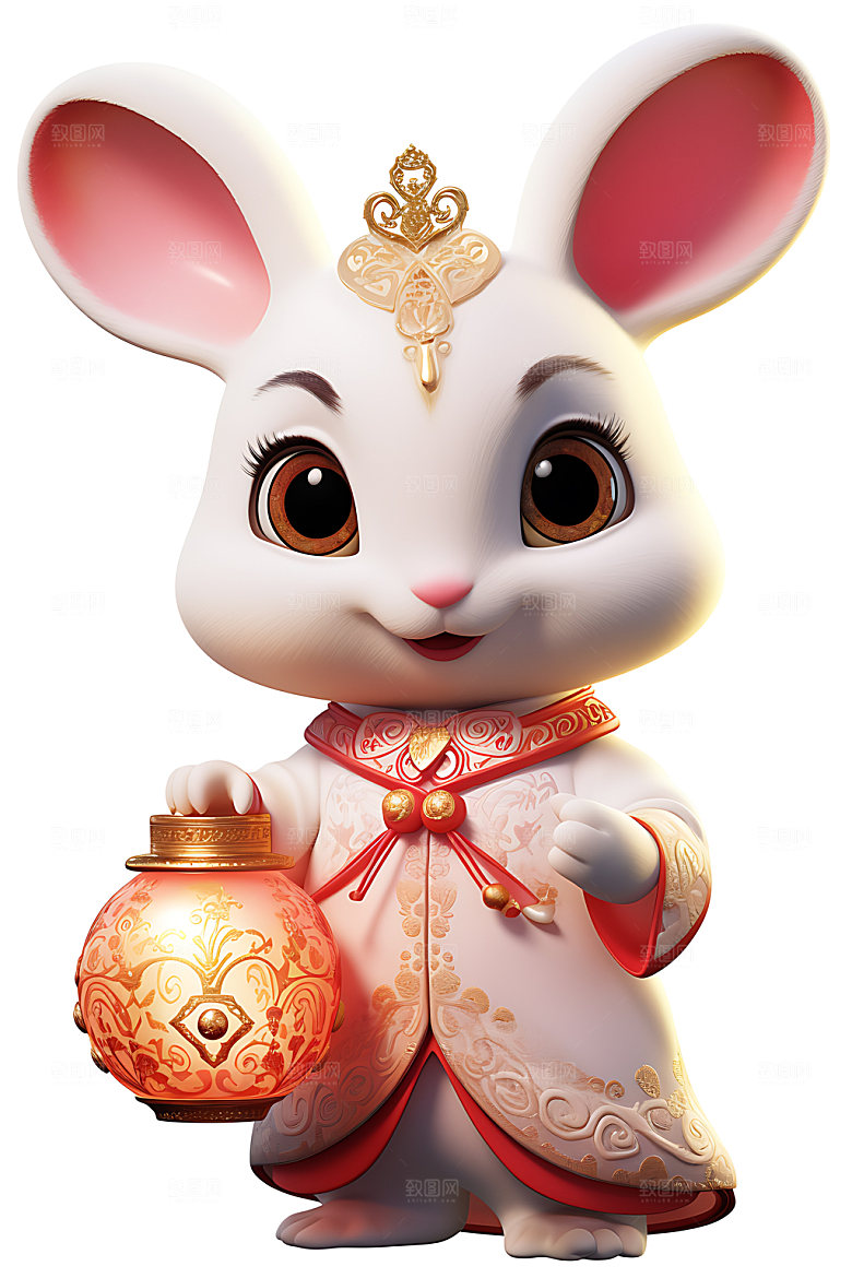 中秋节兔子月圆传统文化插画