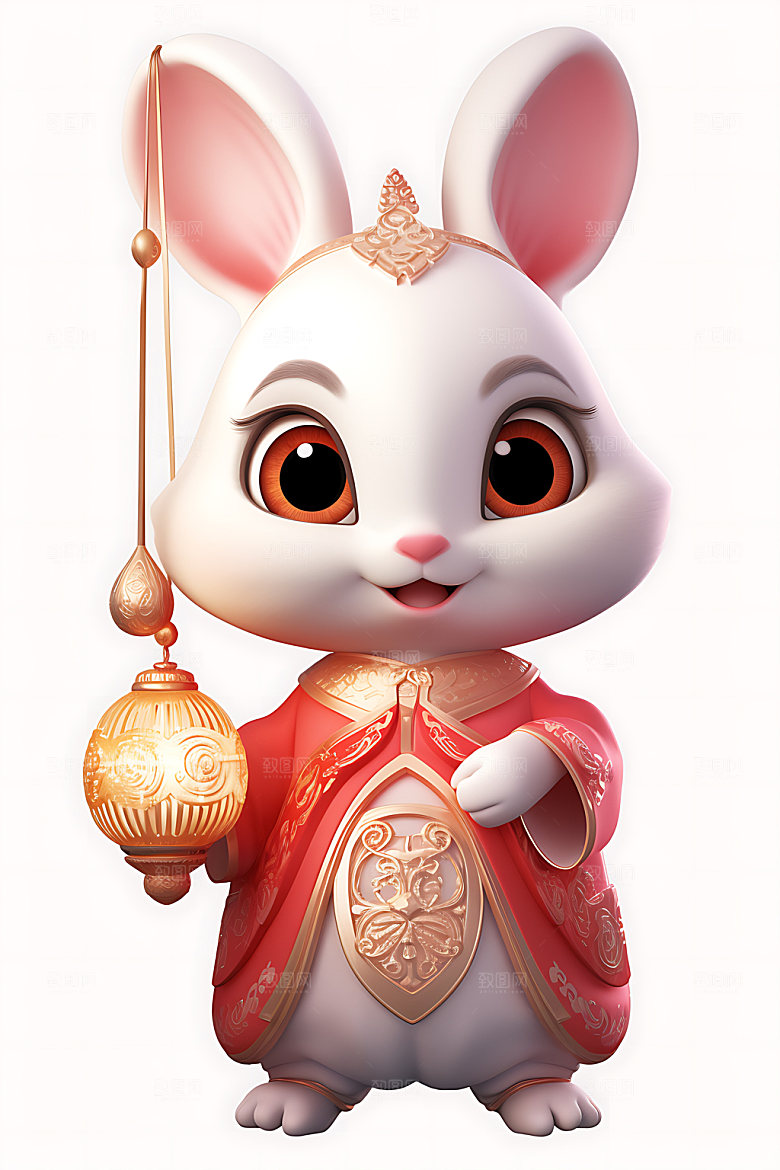 中秋节兔子卡通团圆插画