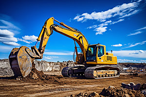 挖掘机开发建筑工地摄影图
