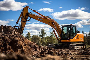 挖掘机建筑工地开发摄影图