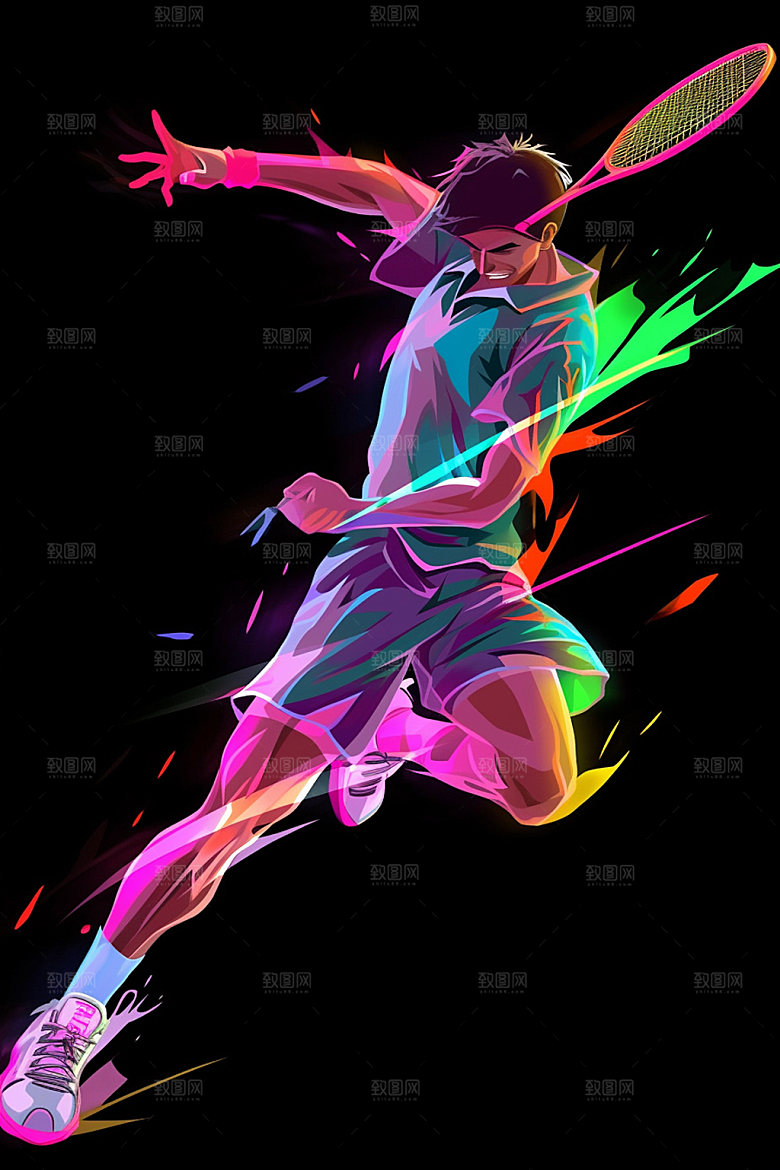 网球运动员球类运动比赛插画