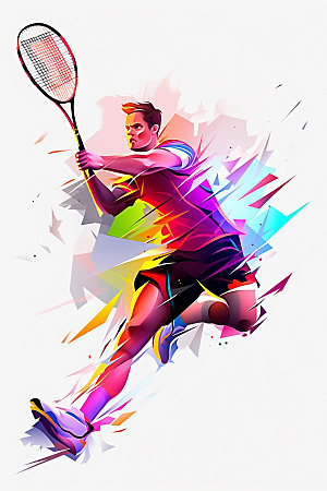 网球运动员比赛体育插画
