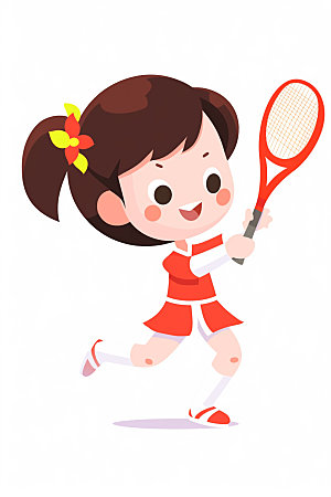 网球运动员简约体育插画