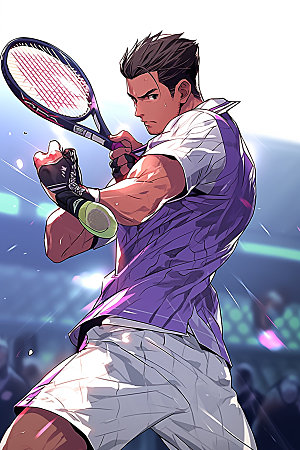 网球运动员高清锻炼插画