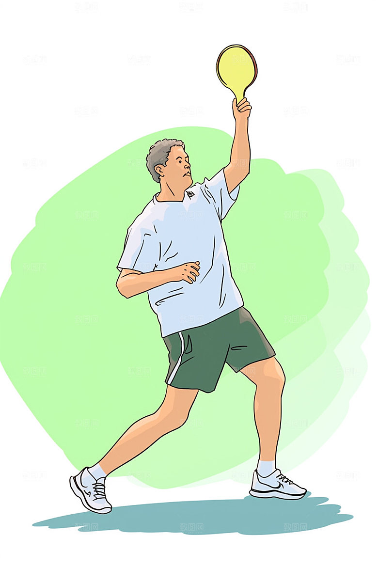 网球运动员比赛球类运动插画
