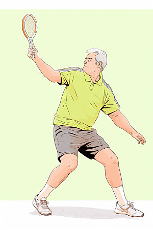网球运动员体育运动会插画