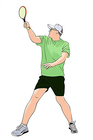 网球运动员比赛体育插画