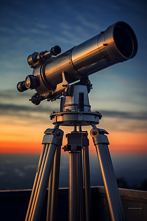 望远镜远见远眺摄影图