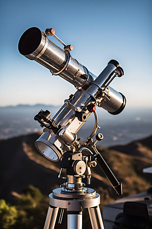 望远镜高瞻远瞩企业文化摄影图