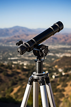 望远镜企业精神远眺摄影图