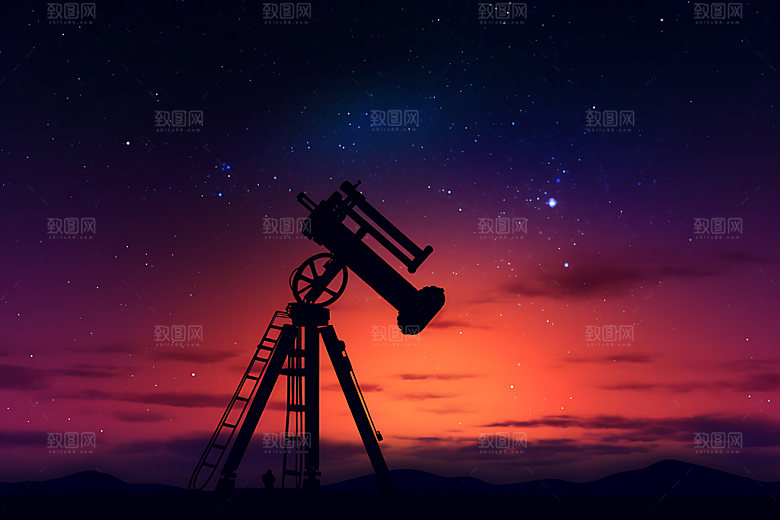 望远镜高瞻远瞩企业文化摄影图