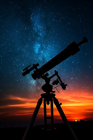 望远镜高瞻远瞩远见摄影图