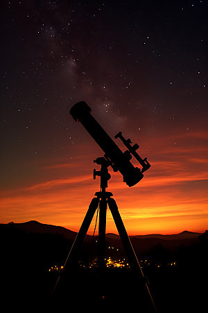 望远镜商业远眺摄影图