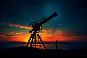望远镜远见高瞻远瞩摄影图