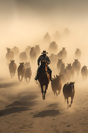 万马奔腾企业文化配图奔跑的马摄影图
