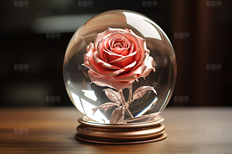 冰玫瑰花卉冷艳素材