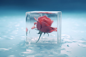 冰玫瑰唯美冷艳素材