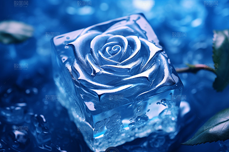 冰玫瑰唯美花卉素材