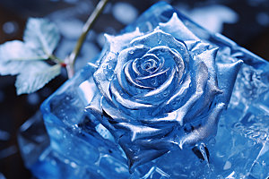冰玫瑰唯美冰块素材