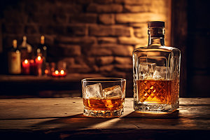 威士忌酒品高清摄影图