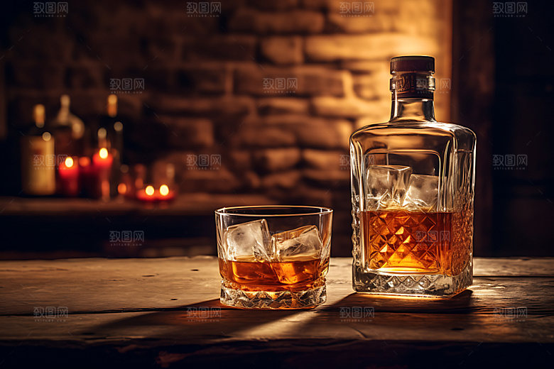 威士忌酒品高清摄影图