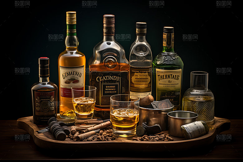 威士忌洋酒酒吧摄影图