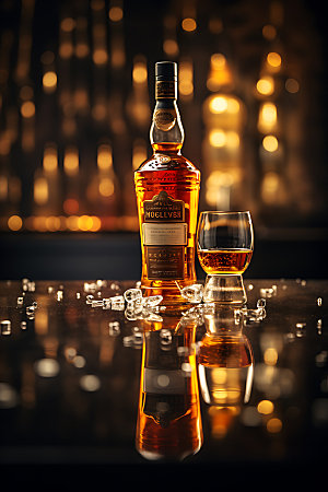 威士忌酒吧洋酒摄影图
