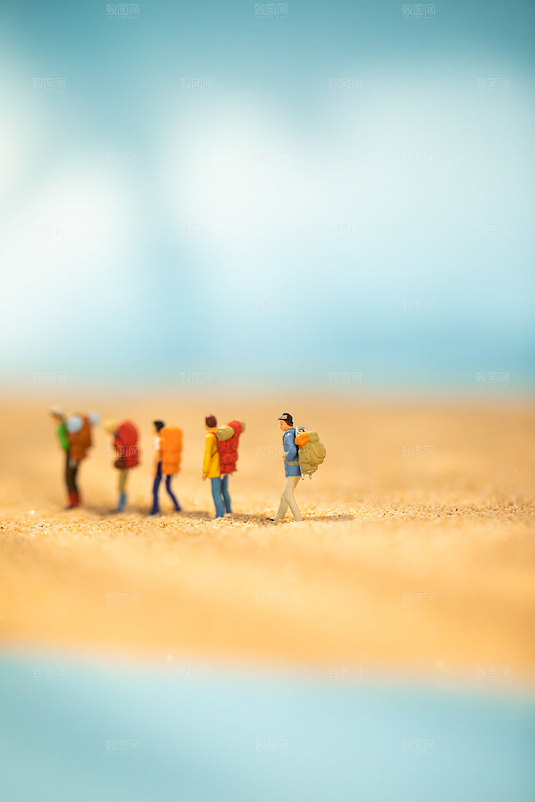旅游微缩模型旅行创意摄影图