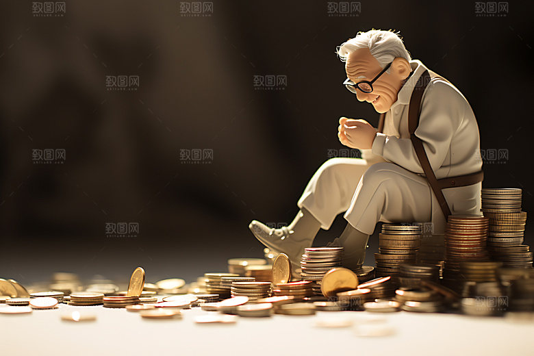 理财养老金币保险摄影图