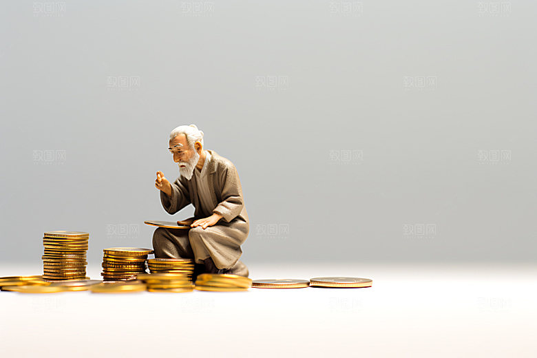 理财养老创意老人摄影图