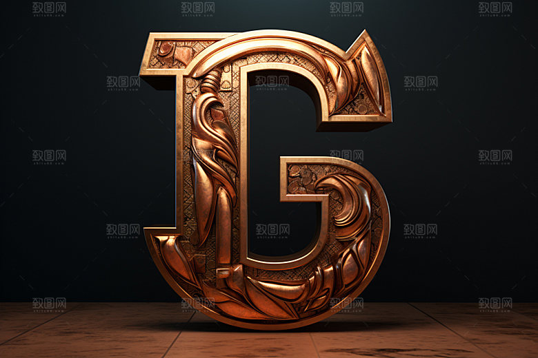 古董字母3D立体模型