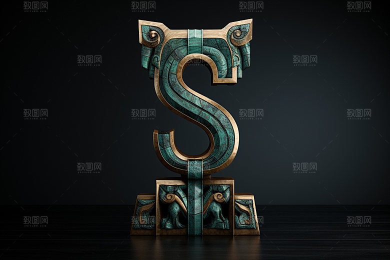 古董字母金属立体模型
