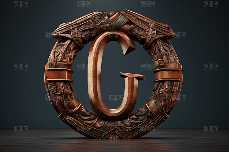 古董字母立体3D模型