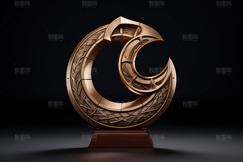 古董字母3D雕花模型