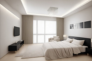 卧室渲染模型效果图